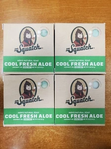 4Pk: Dr. Squatch Men's Natural Bar Soap *Cool Fresh Aloe* Zero Grit 5oz (0063) - Picture 1 of 6