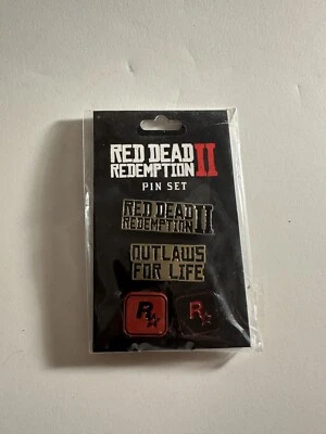 Коллекционный запечатанный набор из 4 значков Red Dead Redemption II Rockstar 2018 - Изображение 1 из 2
