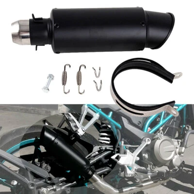 Universal All Black Exhaust Muffler Tail Pipe Slip-on Motorcycle Exhaust 38~51mm - Изображение 1 из 4