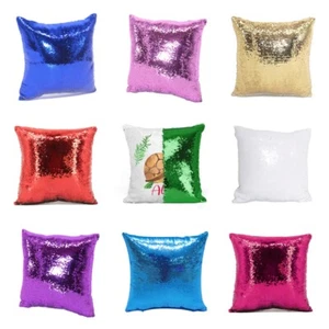 50Pcs Blank Sublimation Pillowcase Reversible Sequin Cushion Pillow Case Cover - Picture 1 of 48