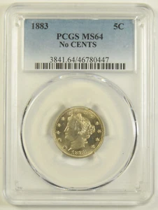 1883 No CENTS Liberty Nickel PCGS MS-64 #80447 - Picture 1 of 2