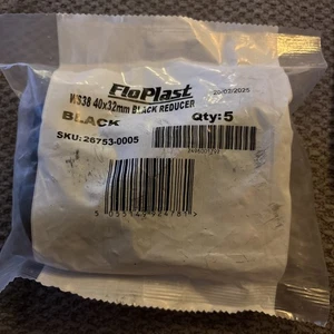 Ws38 FloPlast Black Reducer 40mm x 32mm Black Pack Of 5 - Picture 1 of 4