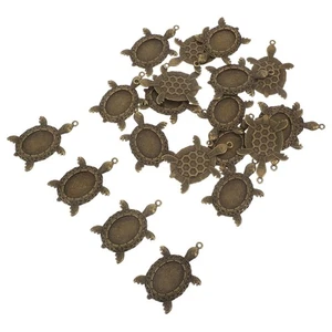  20pcs Vintage Turtle Pendant Base Alloy Sea Animal Tray Charms for Jewelry - Picture 1 of 17