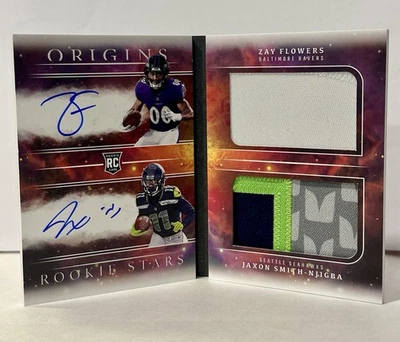 2023 Panini Origins Rookie Stars Zay Flowers Jaxon Smith Njigba Booklet RPA /49 - Image 1 of 4