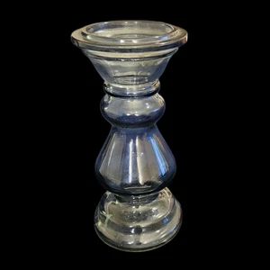 Vintage Smokey Gray Glass Vase Heavy Pressed Modernist Pedestal Form - Picture 1 of 3