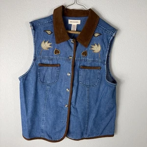 Chaleco Vintage Bechamel Grande Denim Botón - Tema Otoño Bordado - Imagen 1 de 9