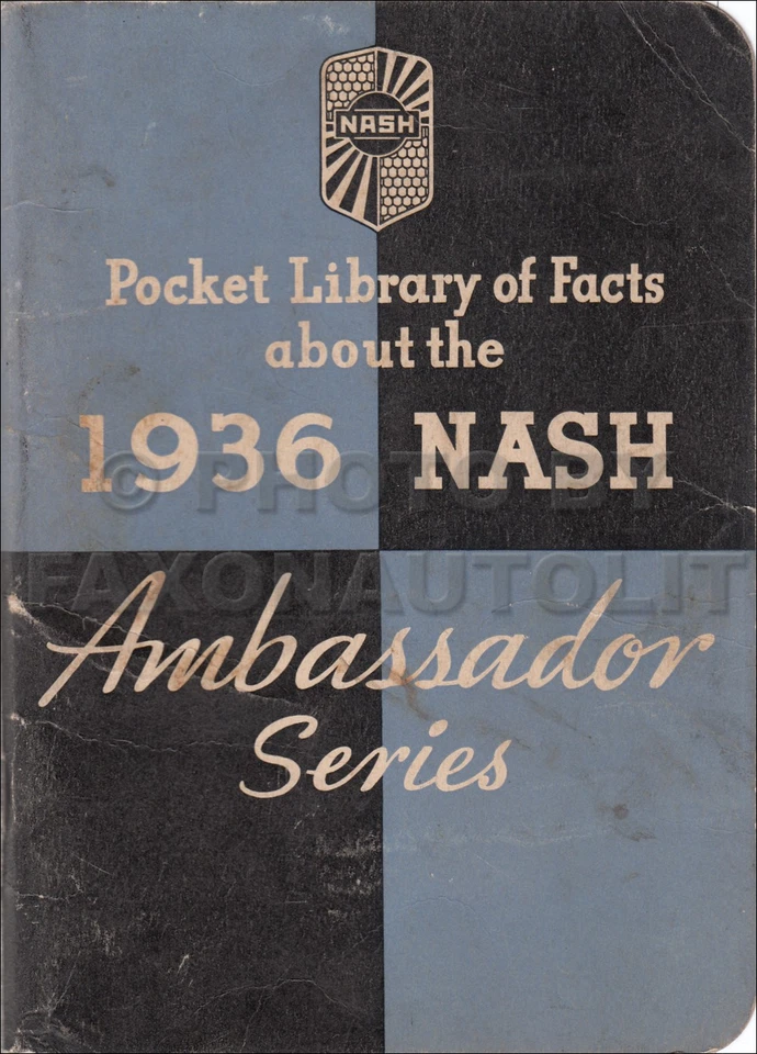 Nash Ambassador Facts 1936 álbum distribuidor de libros datos características opciones Foto 1 de 2