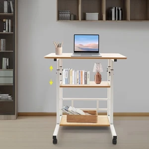 3-stufiger Mobiler Schreibtisch Verstellbarer Schreibtisch mit Universalrädern - Bild 1 von 42