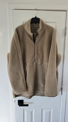 Nike Yoga Marrón Sherpa 1/2 Botones Para Hombre Calce Suelto Talla XL Foto 1 de 4