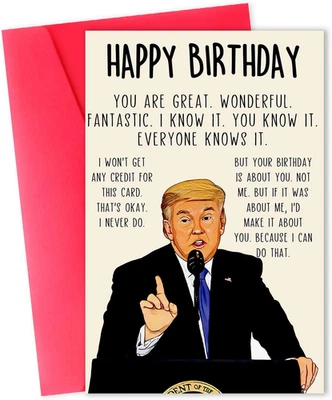 Funny Birthday Card for Women Men, Humorous Birthday Gifts Card for Dad or Mom,
