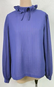 Vintage Amanda Romatic transparente Bluse mit Rüschenausschnitt und Puffärmeln Damen M - Bild 1 von 5