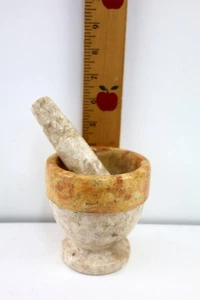 Vintage Apothecary Mortar & Pestle Large Heavy Sturdy Marble Earth Tones - Picture 1 of 5