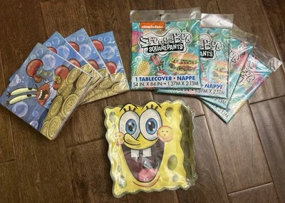 SpongeBob SquarePants Birthday Beach Party Pack Tablecloths, Napkins, Plates - Image 1 of 4