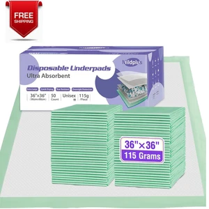 Disposable Bed Pads 36'' X Heavy Duty Underpads 36"X 36", Blue - Picture 1 of 6