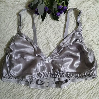 Bralette de seda suave para mujer ropa interior para dormir sin aros sujetador 36C 38C 40C 44C 42C Foto 1 de 4