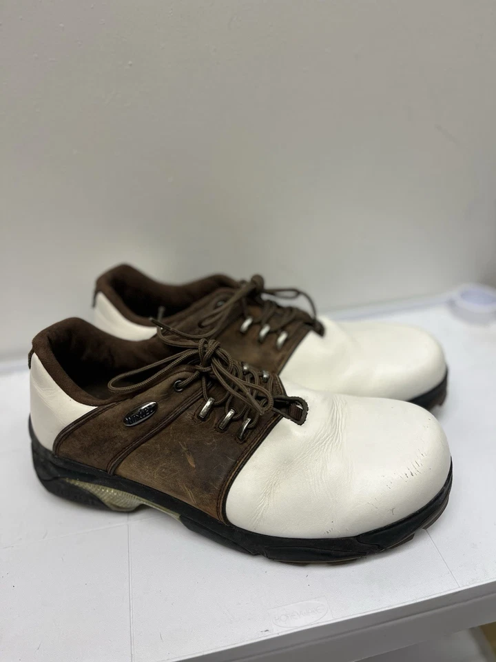 Zapatos de golf Dexter para hombre blancos/marrones talla 10,5 ropa deportiva acolchada con cordones Foto 1 de 4