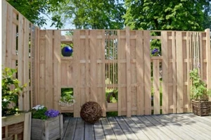 Sichtschutzzaun Gartenzaun Sichtschutz Zaun AALBORG Lärche Holz Holzzaun - Bild 1 von 12