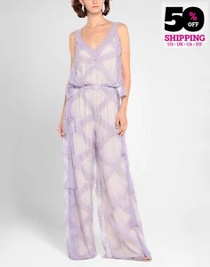 RRP €1998 ANNA MOLINARI BLUMARINE Tulle Jumpsuit IT44 US8 UK12 L Silk Blend - Picture 1 of 4