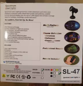 Spectrum Laser SL-47 White Laser Light Full 7 Color Spectrum Bluetooth Speaker - Picture 1 of 8
