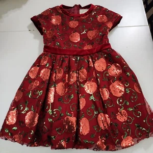 Disney Snow White Apple Sequin Party Dress Size 5/6 Toddler / Little Girls - Picture 1 of 17
