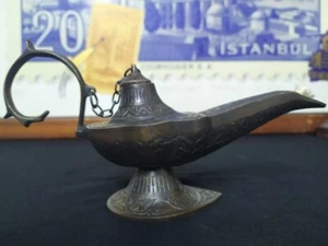 Lámpara Mágica de Aladino, Lámpara de Aceite de Latón, Adorno Hecho a Mano, Regalo Decorativo - Imagen 1 de 7