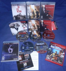 PS3; The Evil Within, The Last of Us, Hitman Absolution, Resident Evil 6, +, VG - Picture 1 of 5