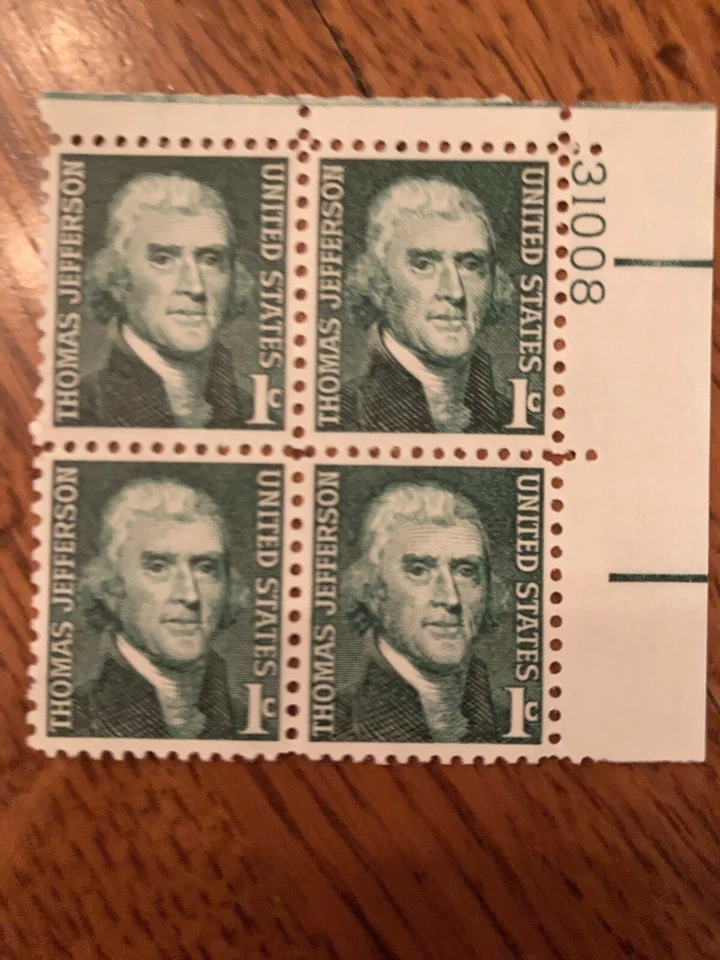Block of 4 Thomas Jefferson U.S. Stamps - Image 1 of 1