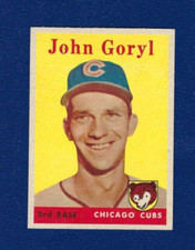1958 Topps baseball card #384 John Goryl Chicago Cubs EXMT+