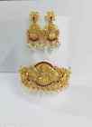 South Indian Temple Style Laxmi Choker Jewlery Set Plating : Gold Plated - Matte