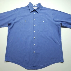 VTG Burberrys London Mens Shirt XL Blue Thin Woven Basic Casual Office Work USA - Picture 1 of 17