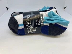6 Pairs Varsity Supply Co. Boys Sport Socks Size 10.5 - 4 Variety Colors - Picture 1 of 3