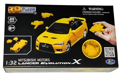 Rompecabezas 3D MITSUBISHI LANCER EVOLUTION X 1:32 Amarillo Plástico Modelo Coche Divertido Foto 1 de 4
