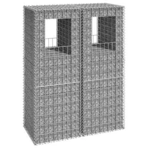 vidaXL Gabion Basket Posts 2 pcs 50x50x140 cm Iron - Picture 1 of 7