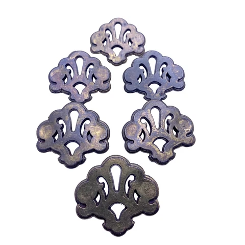 Lot of 6 Vtg 4 1/4" Brass Escutcheon Decorative Furniture Hardware Cont B 1977 Cover