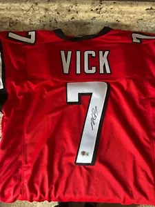 MICHAEL VICK ATLANTA FALCONS Autograph Custom XLRed Jersey BECKETT COA #7 Signed - Picture 1 of 3