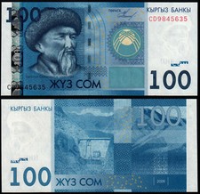 KYRGYZSTAN 100 SOM (P26a) 2009 UNC