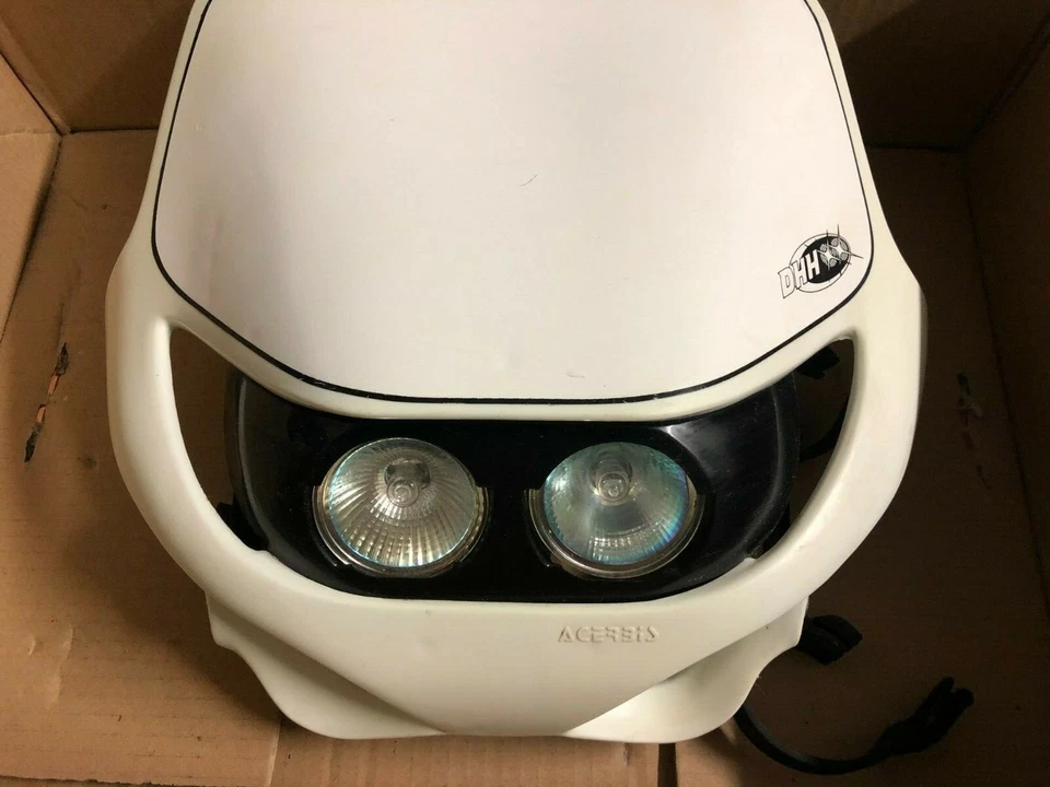 MASCHERINA PORTAFARO UNIVERSALE ACERBIS ENDURO Bianca Special castom - Immagine 1 di 4