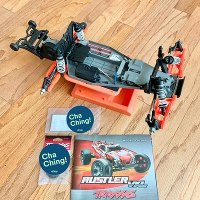 Traxxas Rustler Slider - Upgraded! GTR Shocks, Wide Track, Orange, HD Hexes - Image 1 of 4