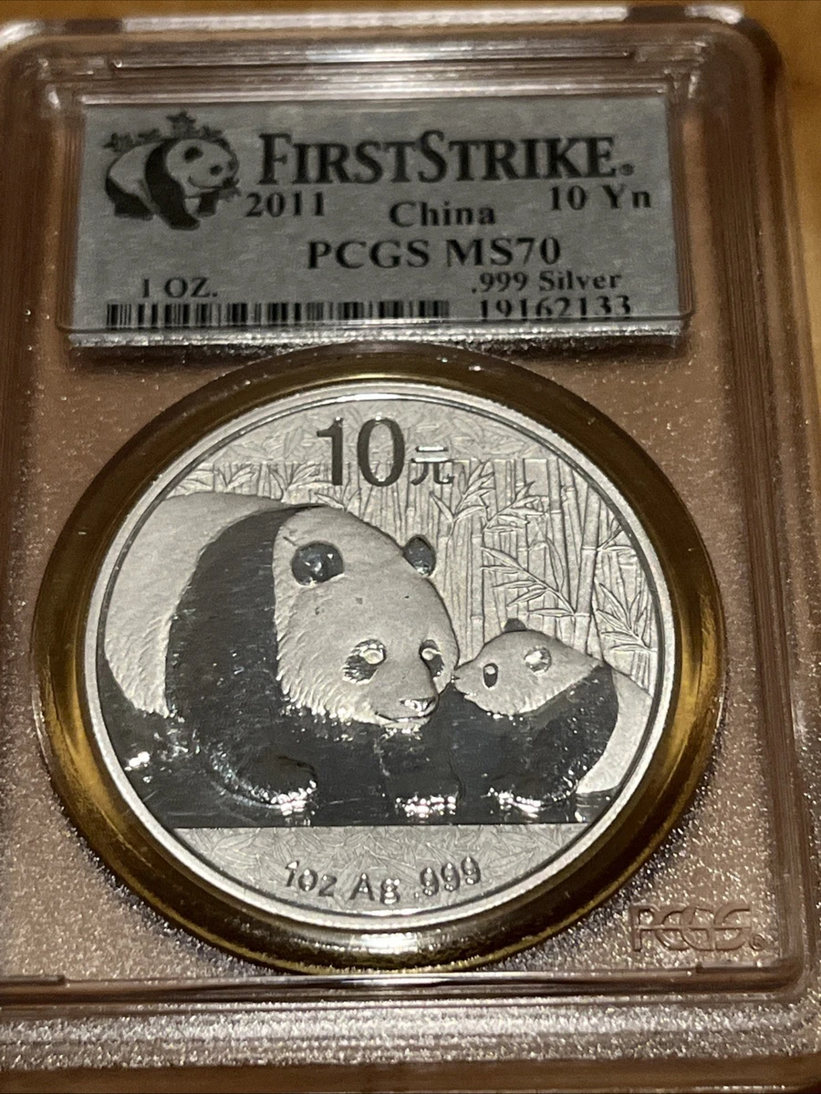 PCGS Certified Chinese Panda MS 70 Silver Bullion Coins for sale