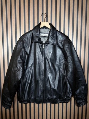 Chaqueta de vuelo Boeing XL para hombre negra 100 % cuero forro acolchado cremallera caza Foto 1 de 4