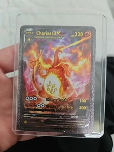 Charizard Vmax Black Foil Fan Art Vinyl Textured Collector Pokemon  Wildfire - Picture 1 of 5