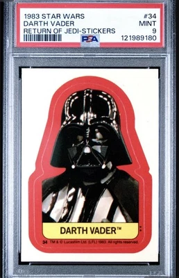 1983 Star Wars Return of the Jedi ROTJ Stickers #34 Darth Vader PSA 9 Beauty - Image 1 of 2