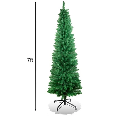 Slim Pencil Christmas Tree with Lights Warm Fairy String Lights Xmas Party Decor - Image 1 of 4