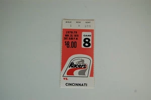 Boleto de hockey 1978 Indianapolis Racers - Cincinnati WHA - Post Gretzky - Imagen 1 de 3