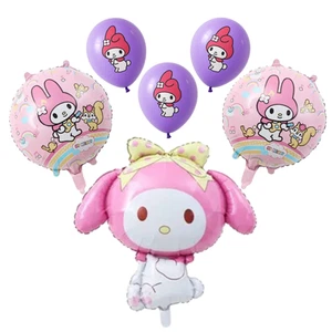 My Melody Geburtstag Party Luftballons Rosa Lila 7er Set Luftballons - Bild 1 von 3