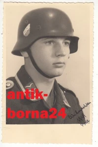 Studio Portrait Foto LW Soldat Stahlhelm aus Lörrach Helmet 1939 #114 - Bild 1 von 2