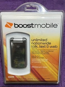 Boost Mobile Sanyo SCP-3810 Mirro Silver Talk-Text-Web Flip Cell Phone (New) - Picture 1 of 8