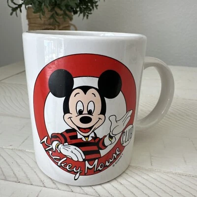 Taza Club Mickey Mouse Disney Vintage Años 90 Blanca con Logo Clásico Años 90 Retro Foto 1 de 4