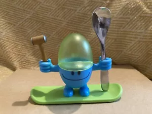Willy Mia Fred Egg Cup Plastic Buddy People Holder Hammer Spoon Set 2 WMF VGC - Picture 1 of 12