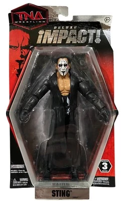 Figura de acción Sting TNA Wrestling Deluxe Impact Series 3 nueva con pliegues de tarjeta AEW Foto 1 de 4